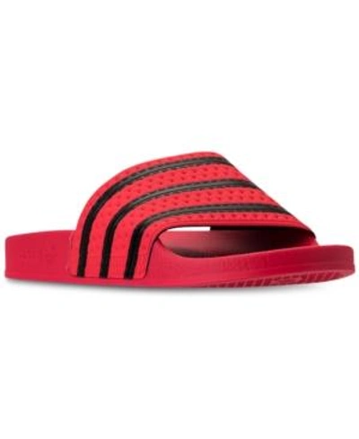 Adidas Originals Adidas Men's Adilette Slide Sandals From Finish Line In Real Coral/black/real Cor