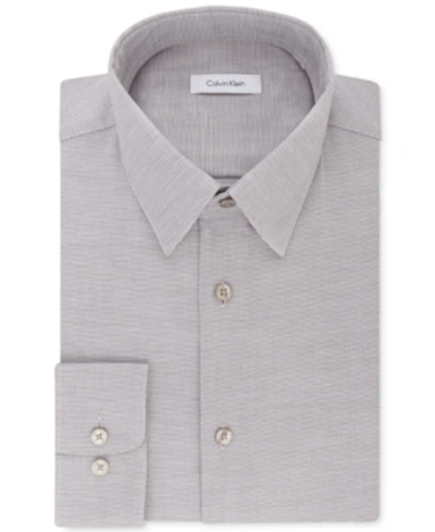 Calvin Klein Men's Steel Classic/regular Non-iron Stretch Performance Dress Shirt In Ash