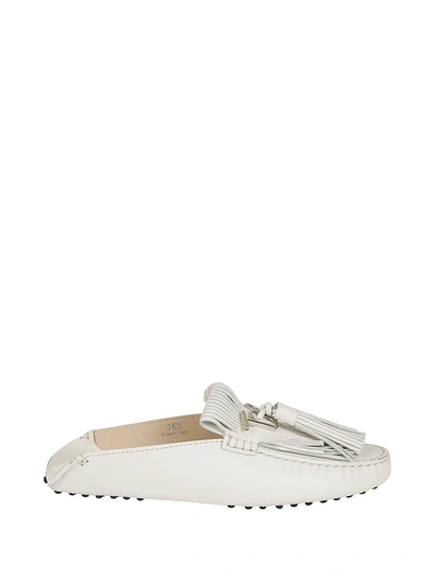 Tod's Grommet Loafers In White