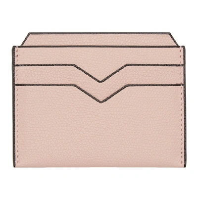 Valextra Pink 4cc Card Holder In Pn Peonia