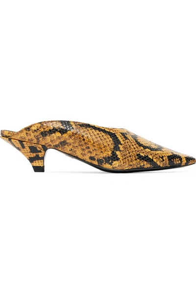 Proenza Schouler Snake-effect Leather Mules In Snake Print