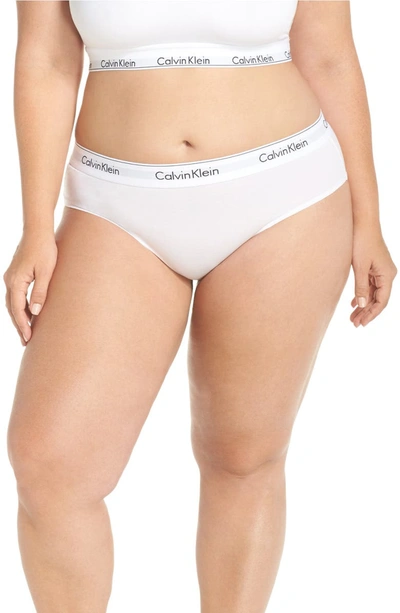 Calvin Klein Plus Size Modern Cotton Logo Hipster Qf5118, First At Macy's In 100 White