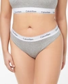 Calvin Klein Plus Size Modern Cotton Thong Qf5117, First At Macy's In Gray