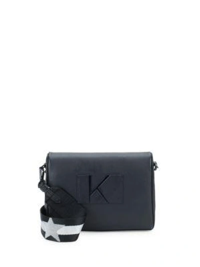 Kendall + Kylie Courtney Leather Crossbody Bag In Black