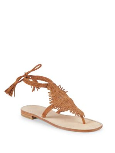Joie Kacia Leather Ankle Strap Sandals In Whiskey