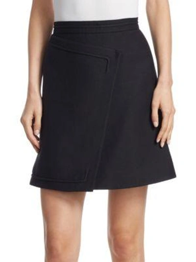 Carven Asymmetrical Mini Skirt In Black