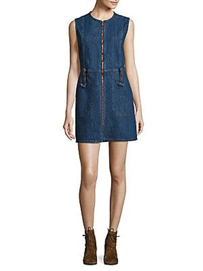 See By Chloé Zip-front Denim Dress In Washed Indigo