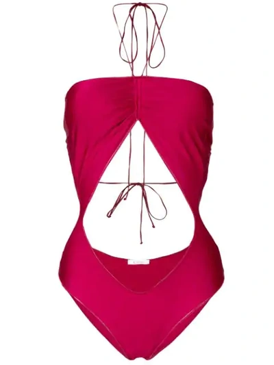 Oseree Cut-out Swimsuit - Red