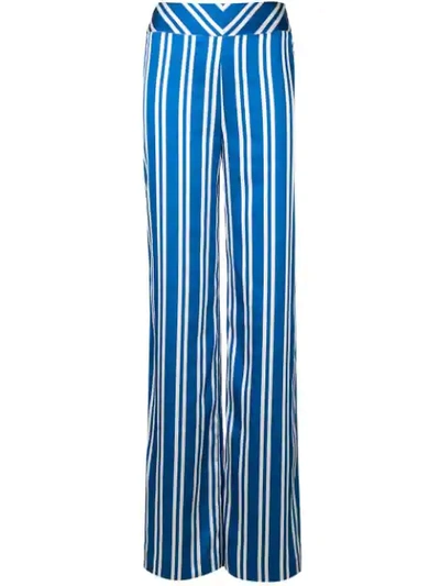 Rouge Margaux Striped Flared Trousers - Blue