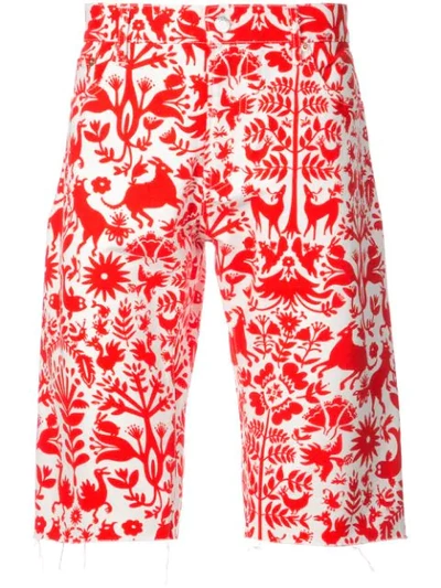 Holiday Animal Print Shorts In Red