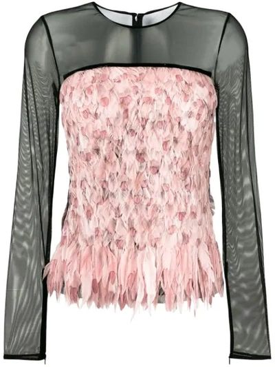 Tom Ford Degrade Smoke And Feather Top In Pink