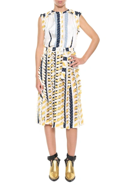 Maison Margiela Printed Midi Dress In Multicolor