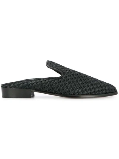 Robert Clergerie Clergerie Woven Detail Mules - Black