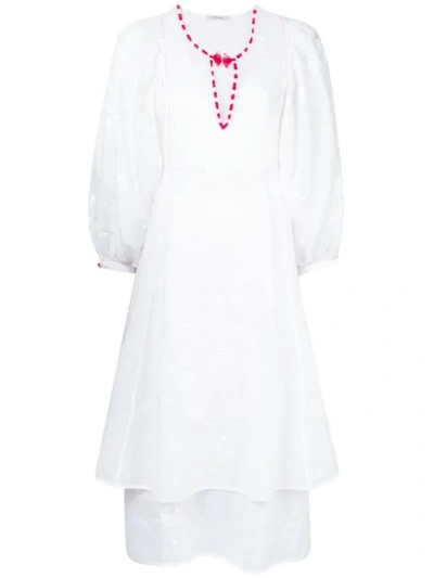 Vita Kin Embroidered Flared Dress In White