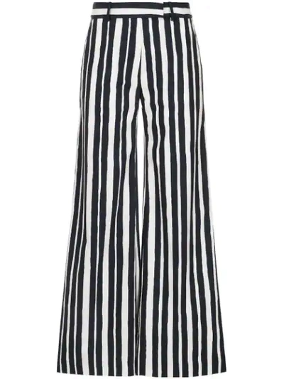 Martin Grant Striped Palazzo Trousers In Blue