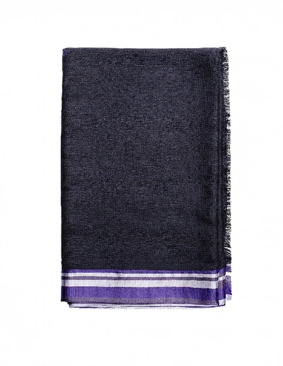 Haider Ackermann Black And Purple Silk Scarf In White