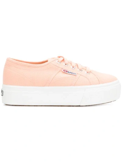 Superga Platform Low Top Sneakers - Pink In Pink