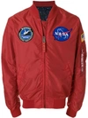 Alpha Industries Nasa Bomber Jacket In Red