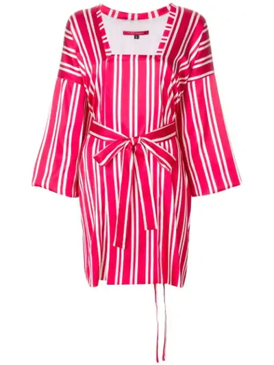 Rouge Margaux Striped Kimono Blouse In Red