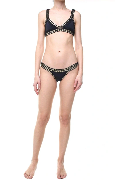 Kiini Chacha Crochet-trimmed Bikini Brief In Nero