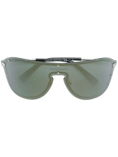 Versace Aviator Mask Sunglasses In Grey