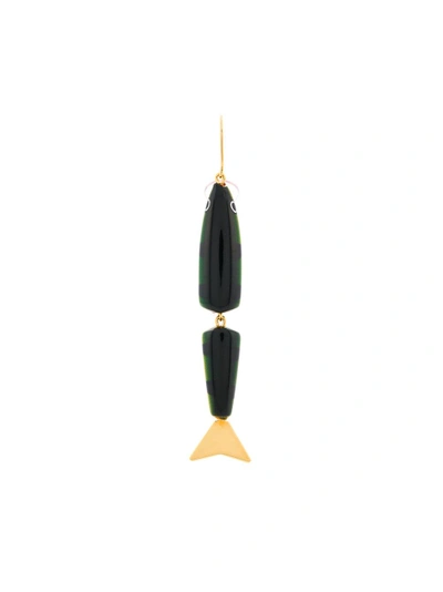 Catalina D'anglade Fish Pendant Earrings In Green