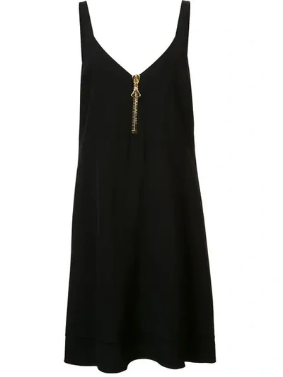 Ellery Gold-tone Neck Zipper Dress In Black