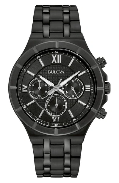 Bulova Classic Chronograph Collection Bracelet Watch, 42mm In Black