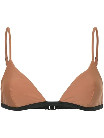Matteau The Petite Triangle Bikini Top In Brown
