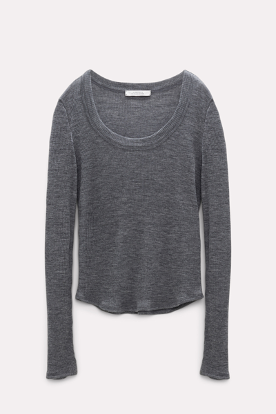 Dorothee Schumacher Long-sleeve Wool Top In Grey