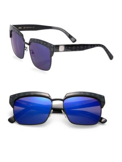 Mcm Visetos 56mm Rectangle Sunglasses In Black