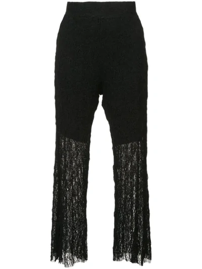 Lost & Found Flared Cropped Trousers In Black