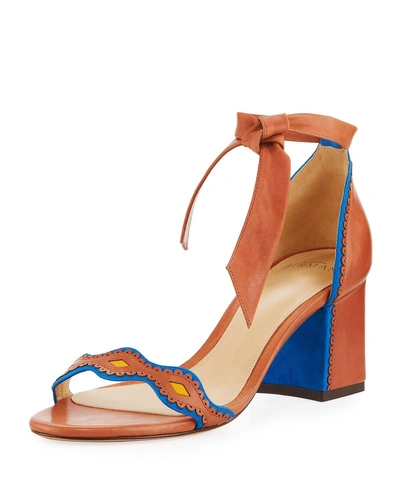 Alexandre Birman Embroidered Knotted Sandal In Brown