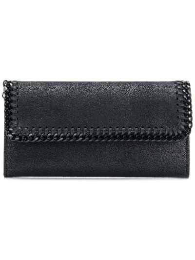 Stella Mccartney Falabella Shaggy Deer Continental Flap-top Wallet, Black