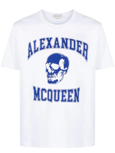 Alexander Mcqueen Varsity T-shirt In White/ivory