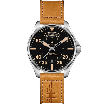 Hamilton Men's H64645531 Khaki Pilot 42mm Automatic Watch In Brown