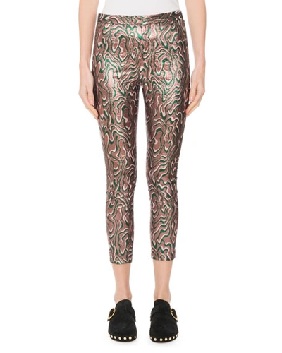 Isabel Marant Sevada Cropped Metallic Jacquard Stretch Leggings