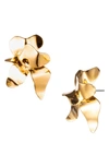 Sterling King Lotus Stud Earrings In Gold