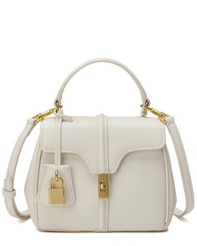 Tiffany & Fred Smooth Leather Top Handle Crossbody In White