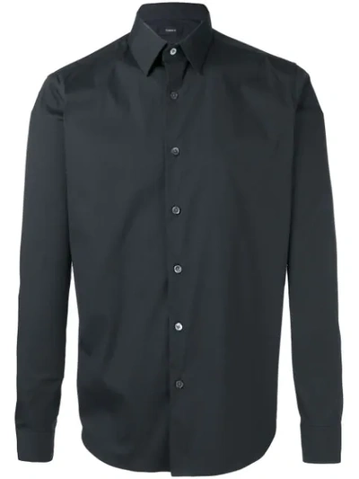 Theory 'sylvain' Trim Fit Long Sleeve Sport Shirt In Black