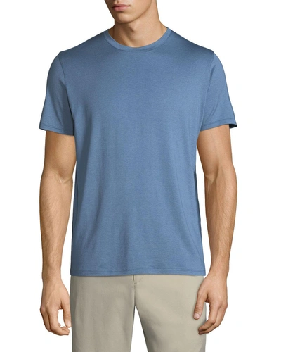 Theory Men's Plaito Crewneck T-shirt In Iris