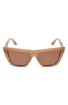 Diff Vinona Sunglasses In Milky Light Brown/ Brown Lens