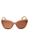 Diff 54mm Square Sunglasses In Milky Light Brown/ Brown Lens
