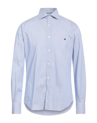 Brooksfield Man Shirt Pastel Blue Size 17 ½ Cotton, Polyamide, Elastane