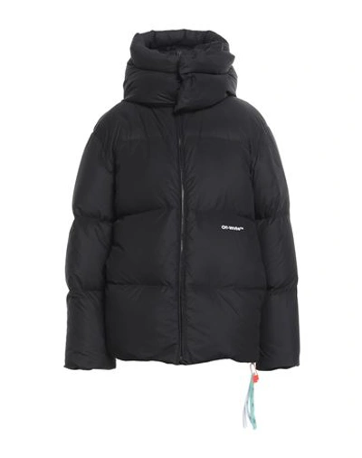 Off-white Man Down Jacket Black Size L Polyester In Negro