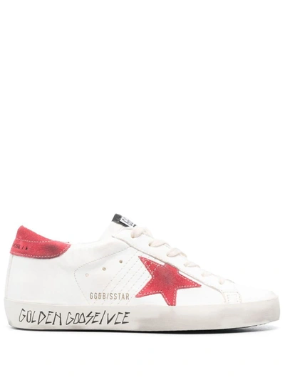 Golden Goose Superstar Leather Sneakers In Cream/fucsia