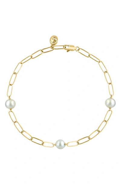 Effy 14k Yellow Gold Freshwater Pearl Chain Bracelet