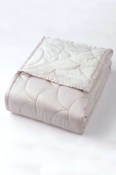 Climarest Nikki Chu Velvet/satin Reversible Blanket In Silver