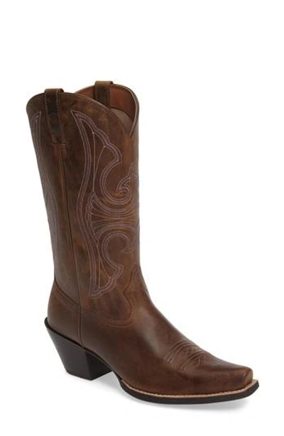 Ariat Round Up D-toe Western Boot In Distressed Brown Leather