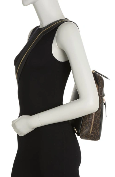 Calvin Klein Mia Leather Backpack In Brown/ Khaki/ Black
